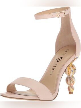 Katy Perry “Tabitha” Marble Heels – Ankle Strap Nude Blush – Size 7